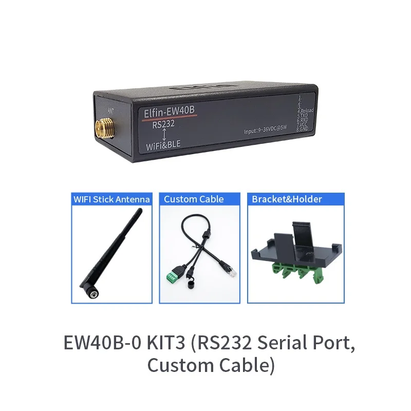 5-36V Wireless Networking Devices Modbus TPC IP Function RJ45 RS232 to Bluetooth WIFI Serial Server