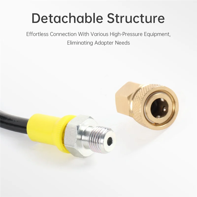 Quick Connect Dual Female Connector High-Pressure Hose, 63Mpa, M10x1 Thread Spring Design