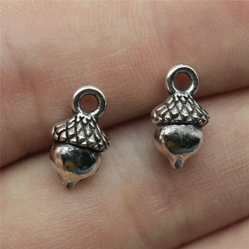 Charms Jewelry Making Accessories Zinc Alloy Single Sided Big Acorn For Handmade Craft Bracelet
