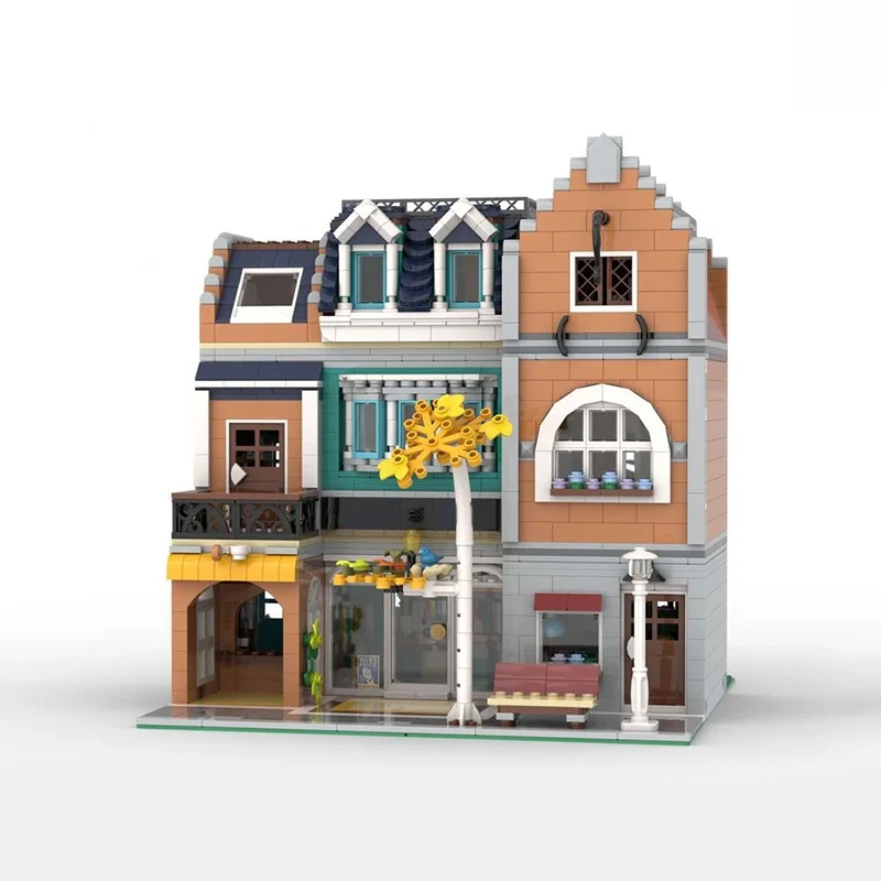 2143 قطعة MOC بيسترو Bookshop Alt بناء وحدات نموذج بناء لعبة كتل تجميع الإبداعية هدية الكريسماس فكرة الطوب عيد ميلاد #4