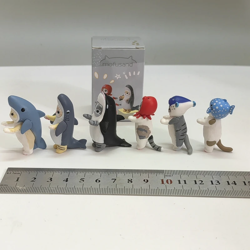 Mofuseands Cute Cat Shark Figure Cos Horned Shark Hammerhead Shark Anime Action Figure Kawaii Toy Decoration Ornaments Gifts Kid