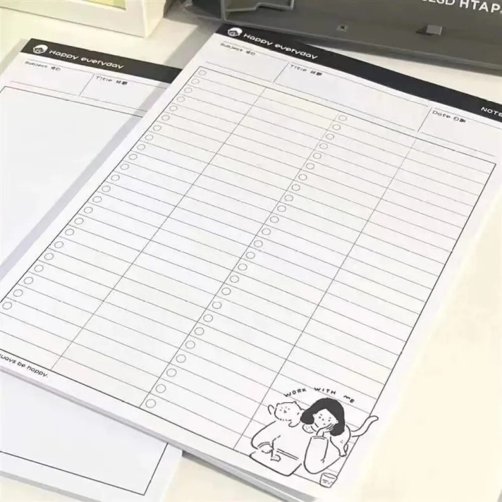 1PC B5 Haftnotizpapier Einfaches und abreißbares Papier Lernzubehör Plan Notizbuch – Detail 8