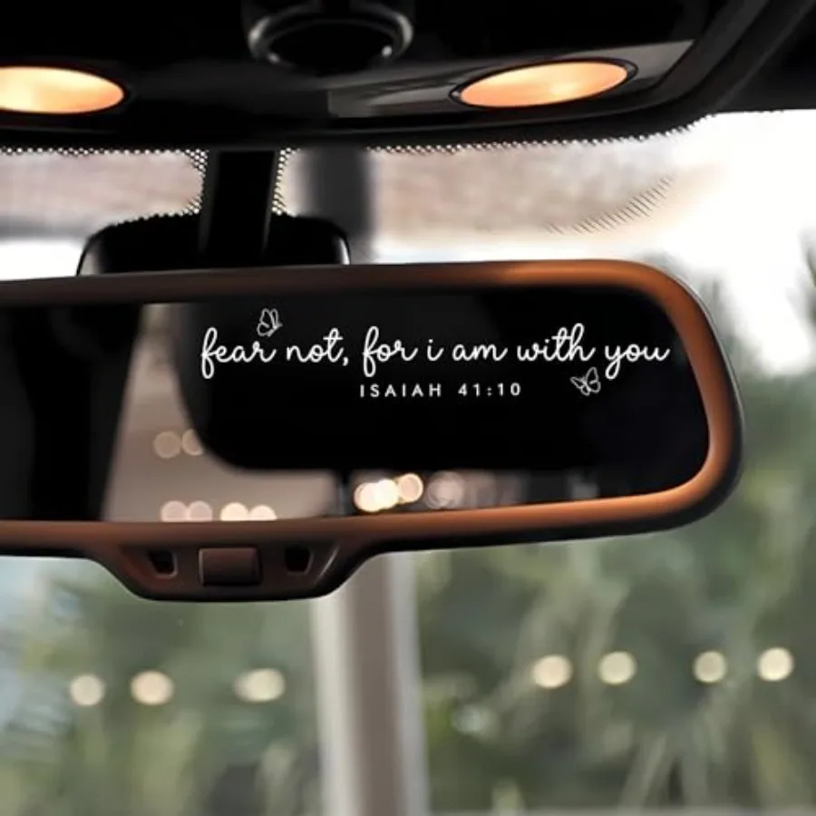 2pcs Christian Car Decal Fear Not for I Am with You Sticker - Isaiah 41:10 Bible Verse Vinyl, Butterfly Inspirational Scripture - view 3