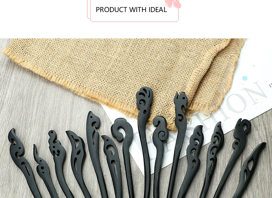 Chinesische Königliche Holz Haar Clips Haar Stick Frauen Einfache Geschnitzte Holz Haarnadeln Mädchen Exquisite Frisur Zubehör Kopfbedeckung Geschenk – Detail 5