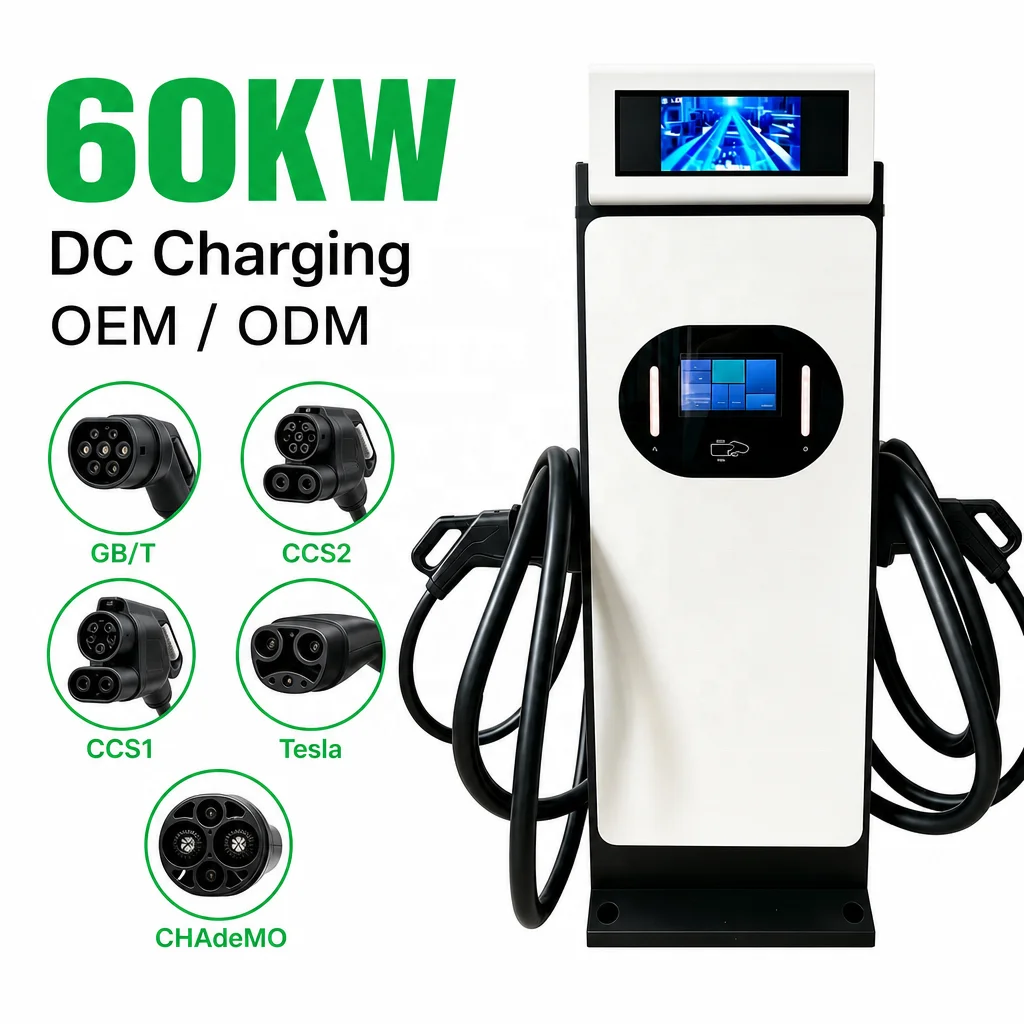 New Heavy Duty EV Charging Station 60kW Dual Port DC Charger CE Approved DC Charging Pile EV Car Charger