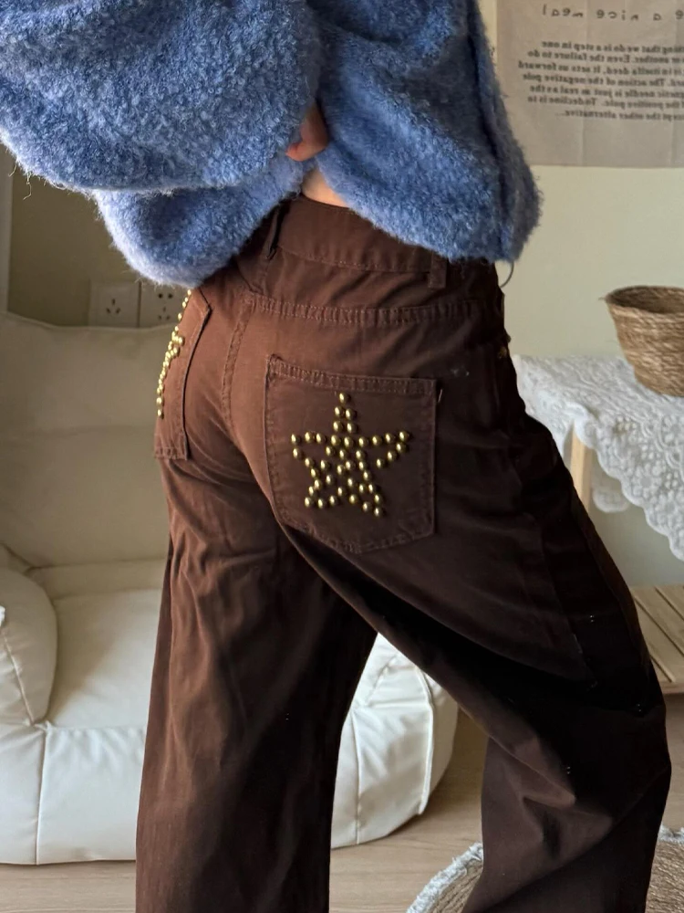 

Американские джинсы High Street Star с декоративными вставками, женские летние, в стиле Hot Girl, универсальные, с высокой талией, винтажный стиль, свободный крой