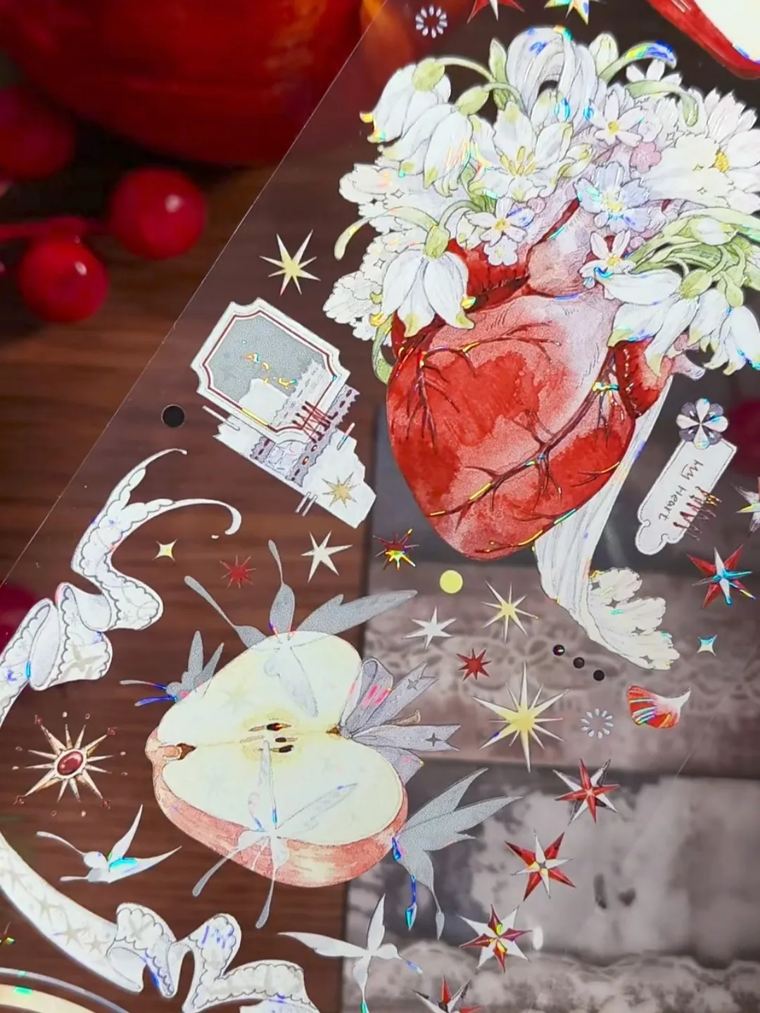 

5 м полурулонная лента Washi PET с эффектом перламутра и блеска, для дневников, открыток и DIY-проектов, Baji Shiyi