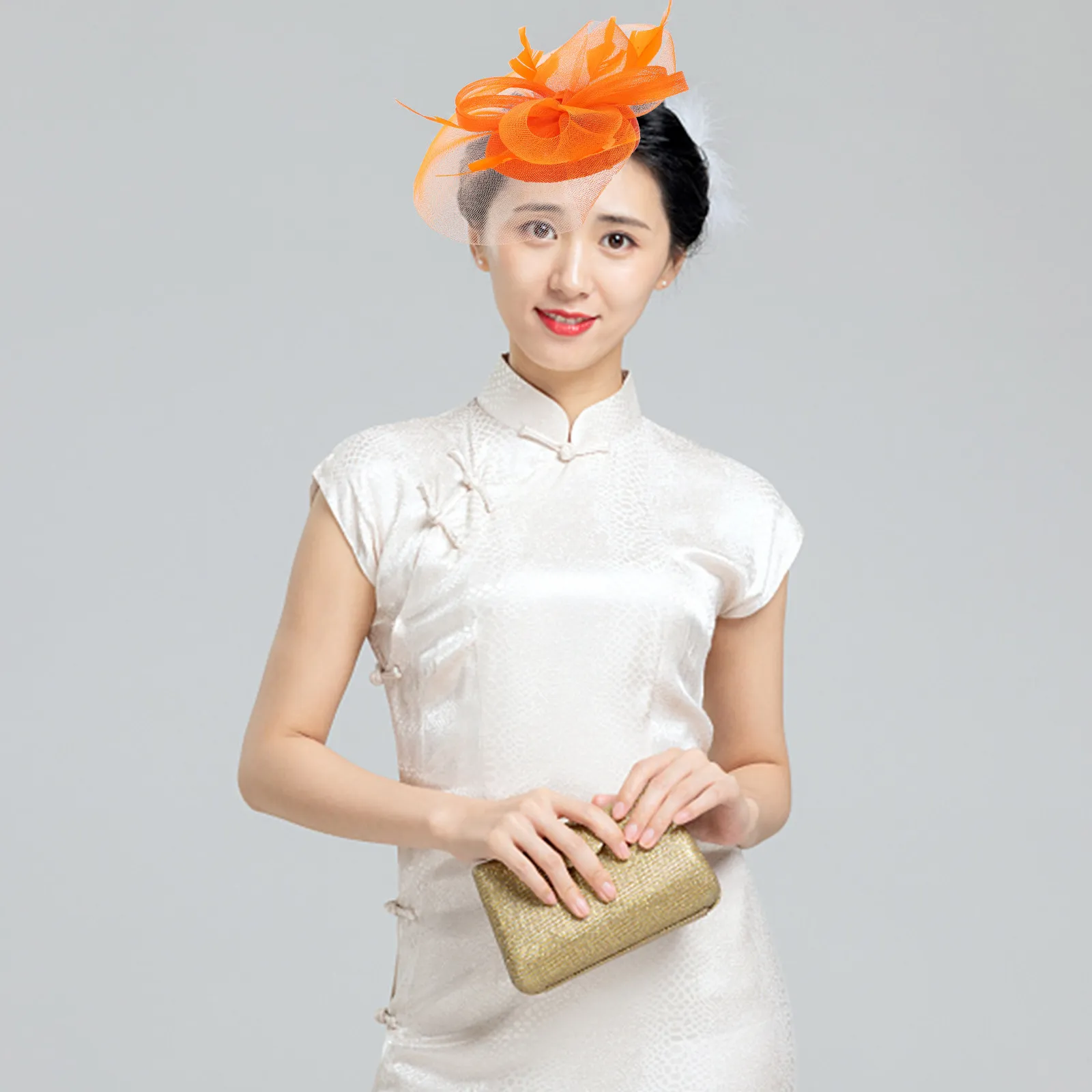 

Сетчатая шляпка-фасцинатор: Изящный легкий головной убор для невесты, для чаепития, женский аксессуар для волос на свадьбу и банкет