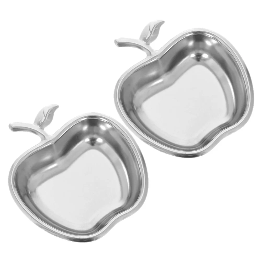 

2 Pcs Applesauce Dish Plates Appetizer Tableware Dipping Dishes Kimchi Stainless Steel Seasoning