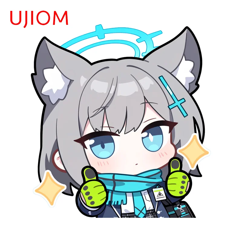 UJIOM Eye-catching Cute Blue Archive Girl Wall Stickers Interesting Computer Cooler Bedroom Decal Waterproof House Decoration
