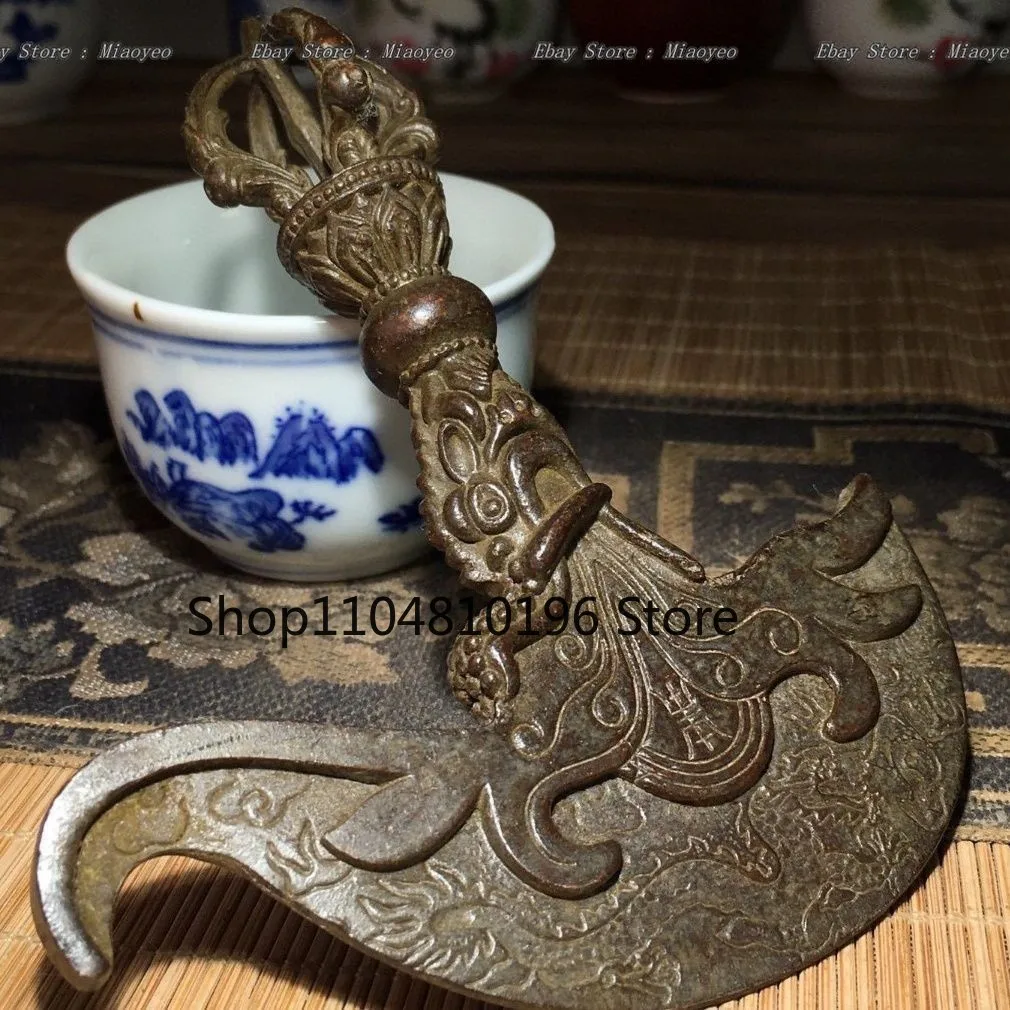 Antique Tibetan Vajra & Phurba - Nepalese Dragon-Head Ritual Dorje Set 5.12''
