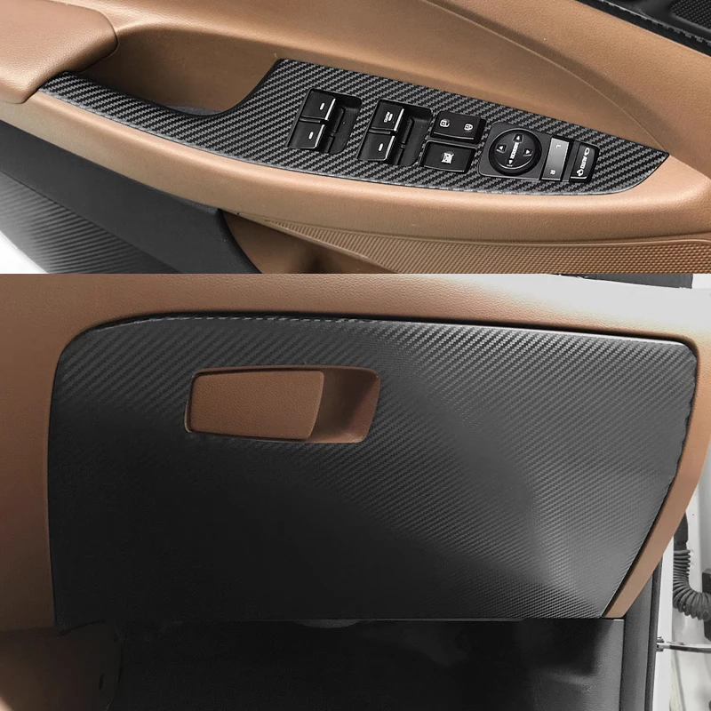 Suitable for Tucson Interior Stickers, Carbon Fiber Modified Film for Central Control Gear Shift for Hyundai Tucson 2015-2018