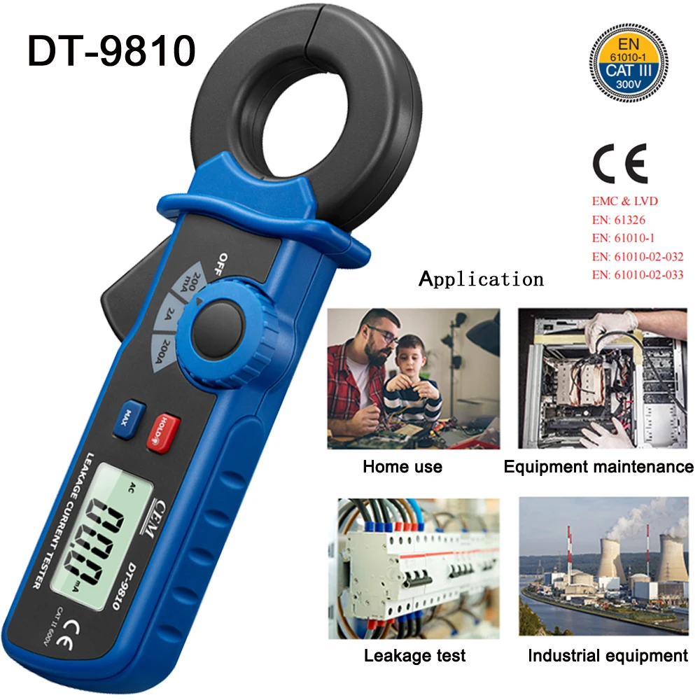 

Digital AC Leakage Clamp Meter 0.1mA High Precise ACA MAX 200A 2000 Counts Data Hold Professional Micro Current Tester