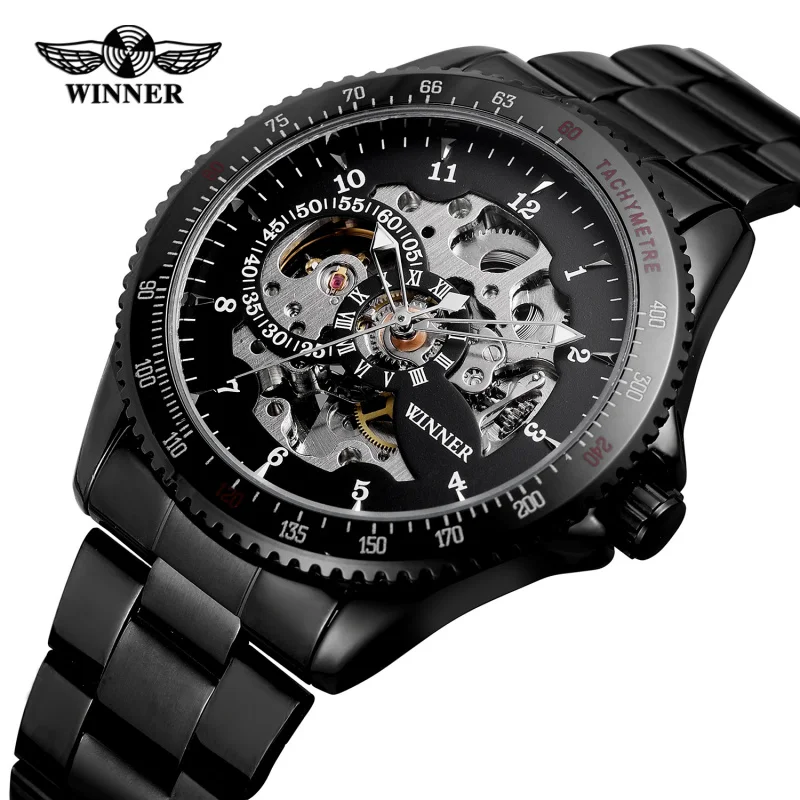 Free Shipping OUTLETSwinner New Men's Fashion Casual Hollow Gear Movement Automatic Mechanical Watch