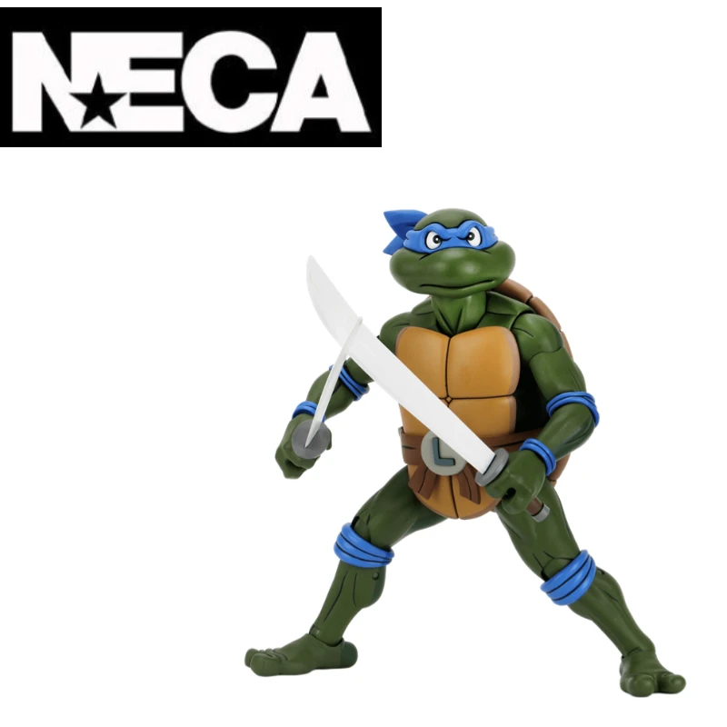 In Stock NECA Original Ninja Tortoise Leonardo Da Vinci Joint Movable 18-inch Model Tortoise Manual Hobby Collection Furnishings