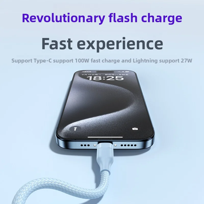 كابل بيانات USB C إلى C أسود 100 وات، كابل بيانات سريع الشحن مناسب لهاتف iPhone 1716 15 كابل شحن مزدوج من النوع C 100 وات