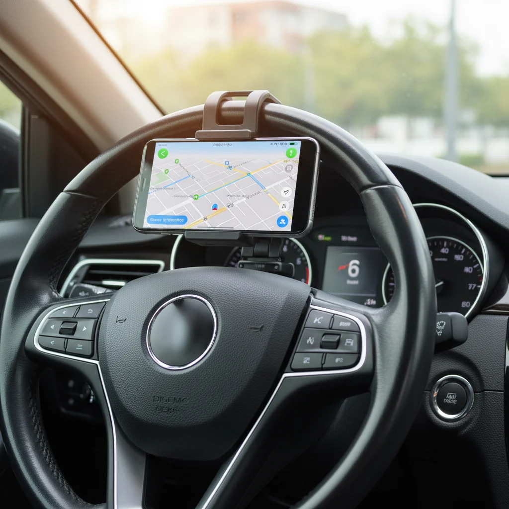 Suporte Universal para Telefone no Volante do Carro, Suporte Telescópico para Celular, Suporte para Celular Automotivo Mãos-Livres para a Maioria dos 
