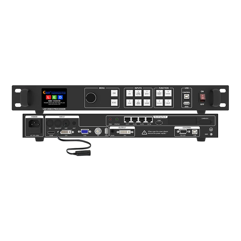 AMS-VS400 LED Video Wall Controller Support MSD600 Sending Card Similar As V760 V960 VX4S VX6S Processor Support SDI WIFI Inputs