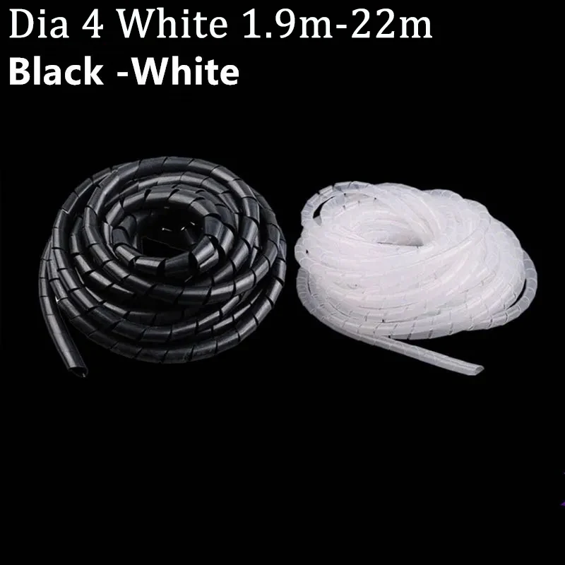 PE Spiral Wrap Tubing Dia 4-30mm Cable Sleeve Wire Conduit Harness Management Insulative Protective Sheath Length 1.9-22m