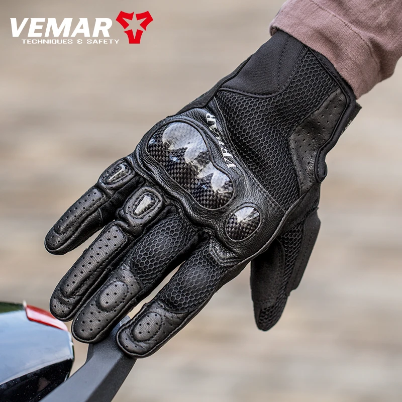 

VEMAR Motocross Men's Gloves Breathable Motorbike Tactical Luvas Carbon Fiber Hard Shell Protection Motorcycle Moto Riding M-2XL