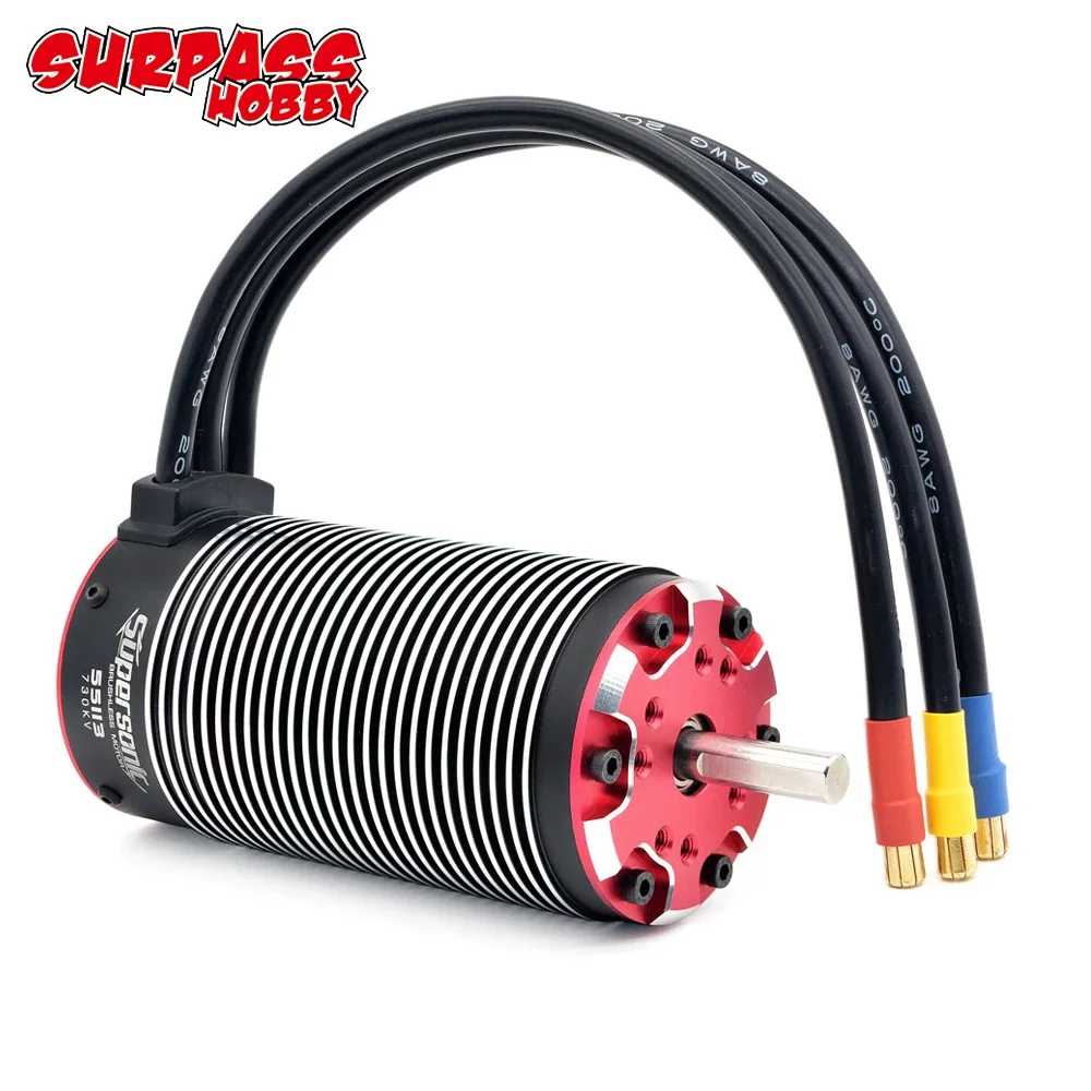 RoRuSSurpass Hobby Rocket V2 5593 55113 8-Poles Sensorless Brushless Motor Built-in Temperature Sensor For 1/5 1/6 1/7 RC Buggy