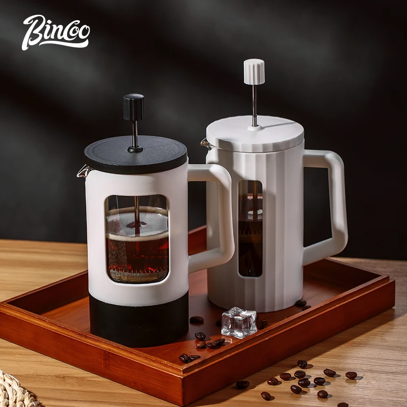 Bincoo-French Press Coffee Maker, Heat Resistant, Borosilicate Glass Coffee Pot, Tea Brewer, 600ml