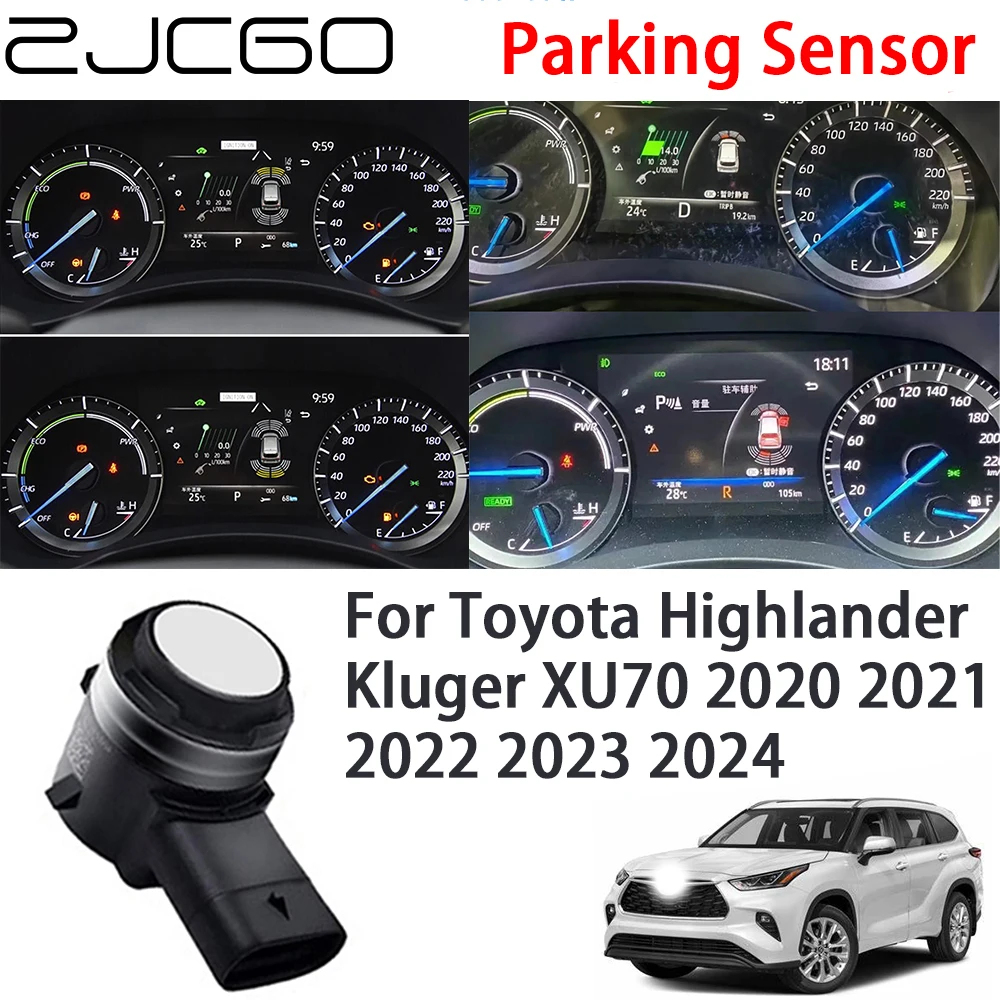 ZJCGO Car Front Rear Reverse Parking Sensor Assistance Backup Radar Buzzer System for Toyota Highlander Kluger XU70 2020~2024