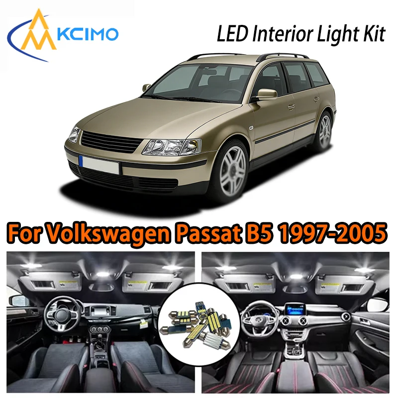 

Amazing With LED Lights For Volkswagen Passat B5 Variant 1997-2005, White Ice Blue Two Colors Super Bright Interior Kit