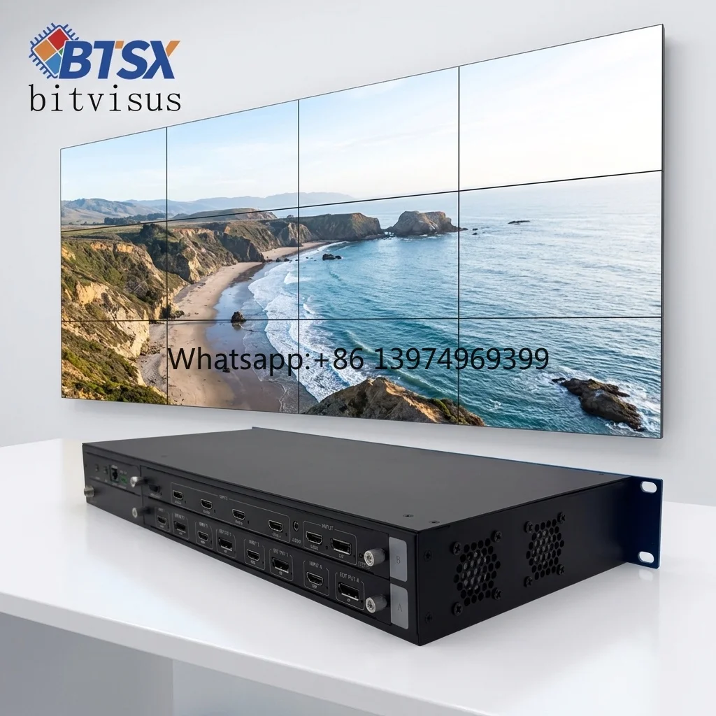 Industrial 15 Channel 8K Multi Screen Controller MxN Splicing IP Configurable CEC TV Power Linkage for Mall LED Advertising Wall