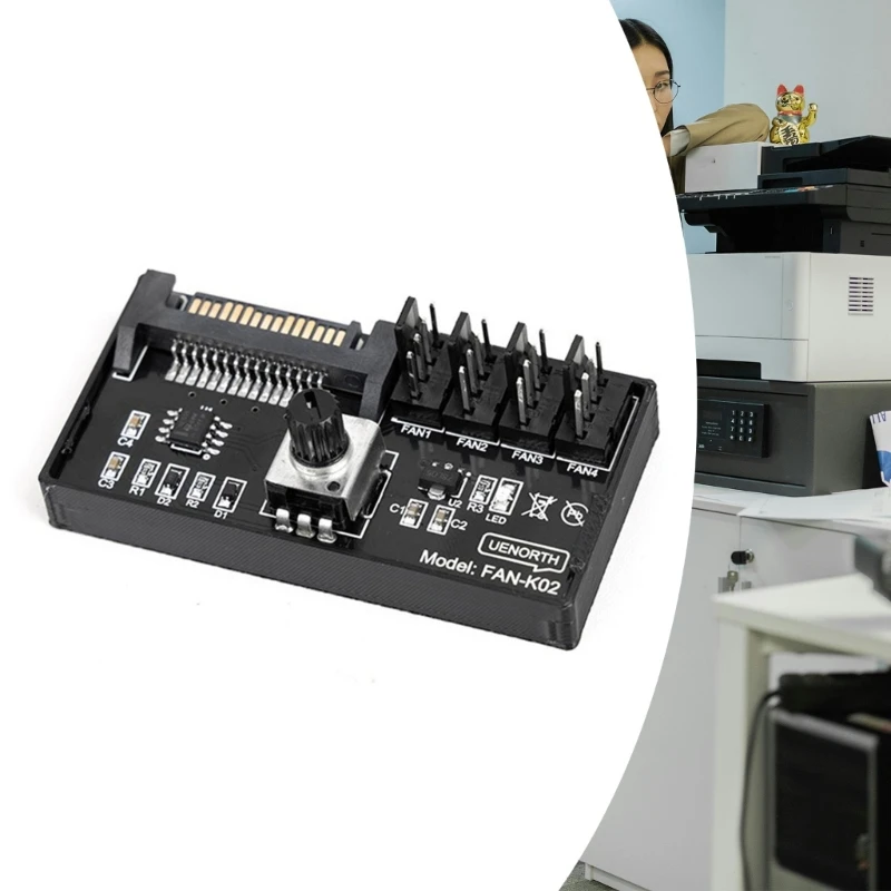 4 Port PWM -контроллер вентилятора 4PIN Губернатор вентилятора для серверов ПК Система охлаждения