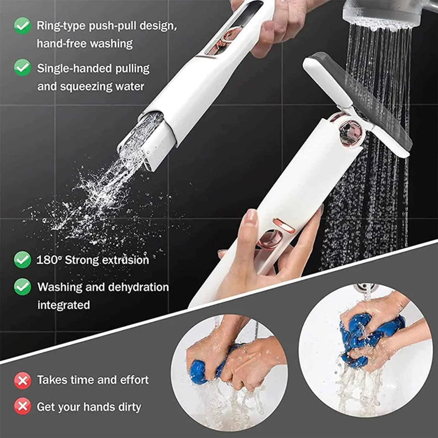 Mini Mop Portable Mini Mop Suitable for Kitchen Bedroom Bathroom and Tabletop Glass Cleaning