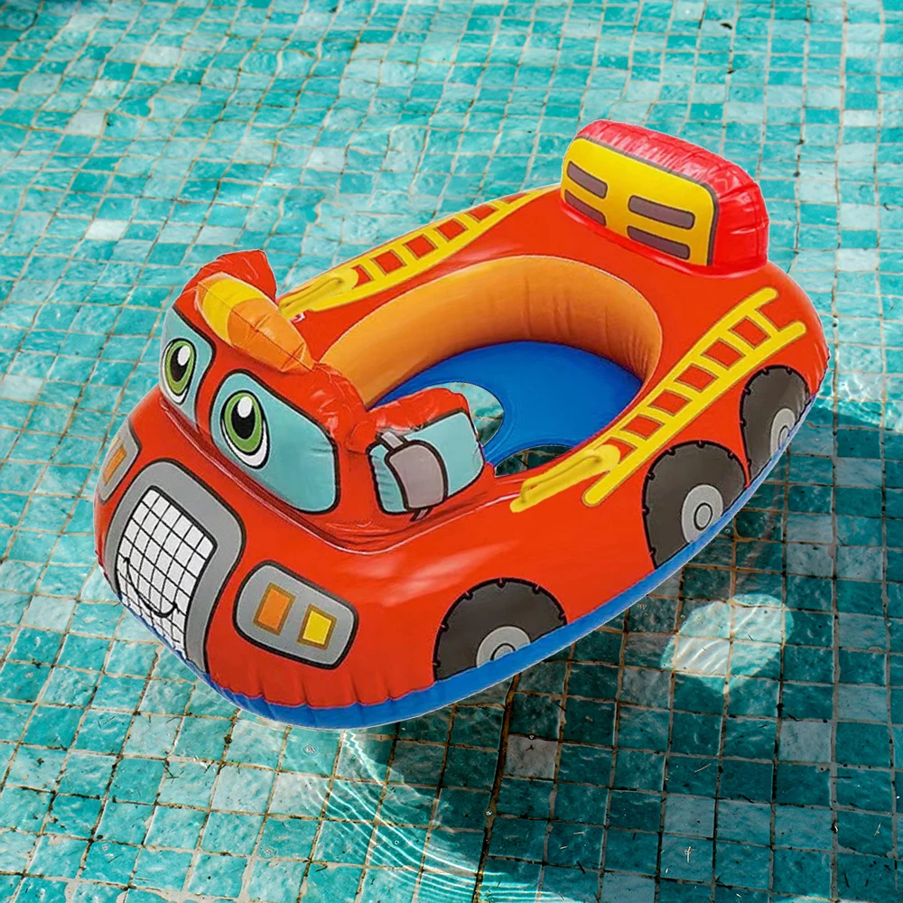 Anello da bagno per bambini cerchio per bambini seggiolino per auto in cartone animato anello da nuoto in PVC galleggiante per piscina gonfiabile per bambini divertente allenatore di aiuto all'acqua