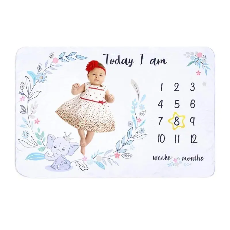 U13f Baby Blanket Cartoon Milestone Banho dormir