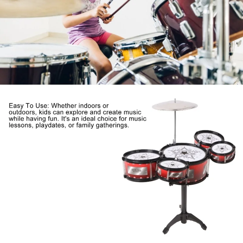 Instrumento musical baixo tambor conjunto percussão portátil rock jazz tambor kit para iniciante