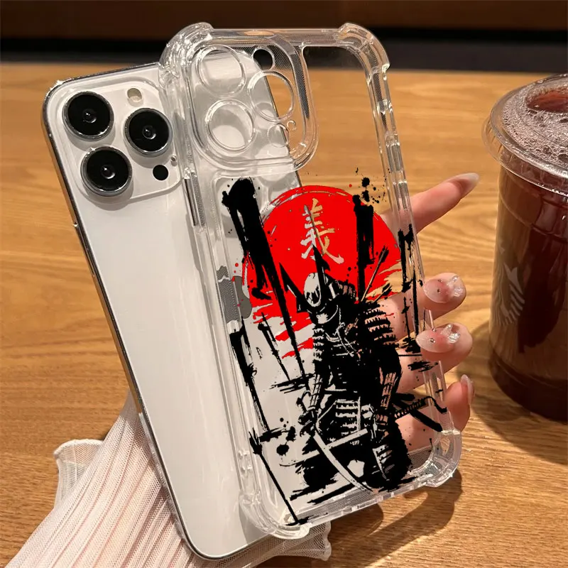

Japanese Samurai Red Sun Case For Xiaomi 17T Pro 5G 15T 12T 15 F7 Ultra POCO F7 M7 X3 X4 X5 X7 X8 Pro Max Soft Clear Phone Cover