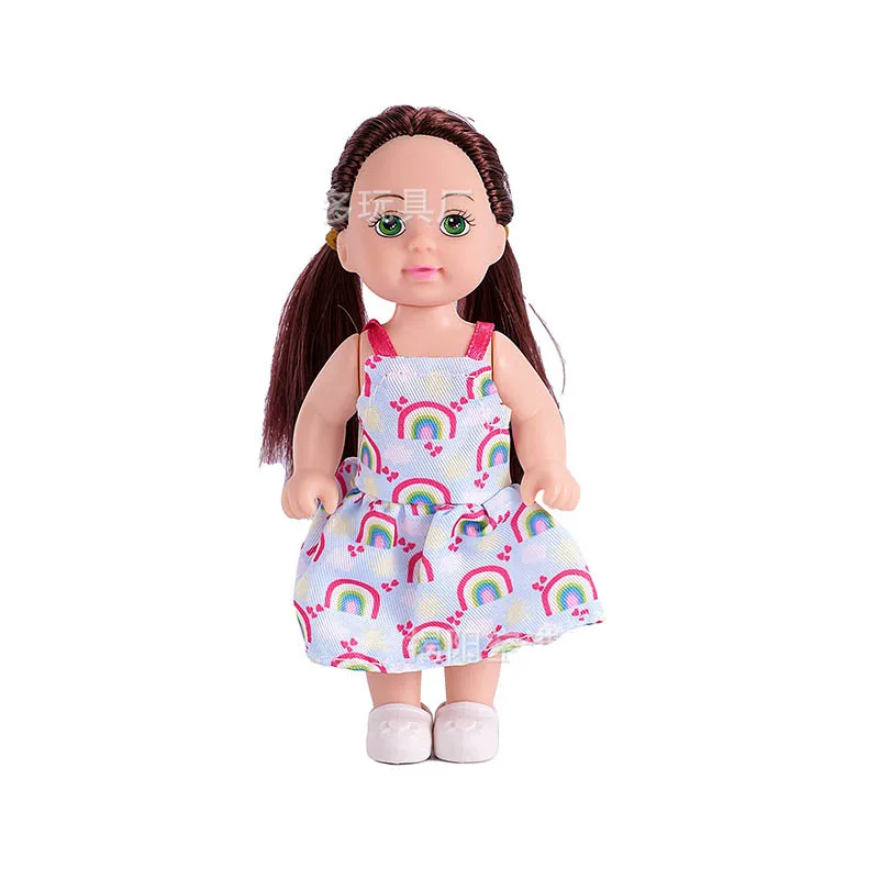 11.5CM 귀여운 소녀 공주 인형 1/12 BJD 인형 시뮬레이션 홈 침대 소파 세트 스윙 애완 동물 세트 소녀 놀이 집 액세서리 장난감