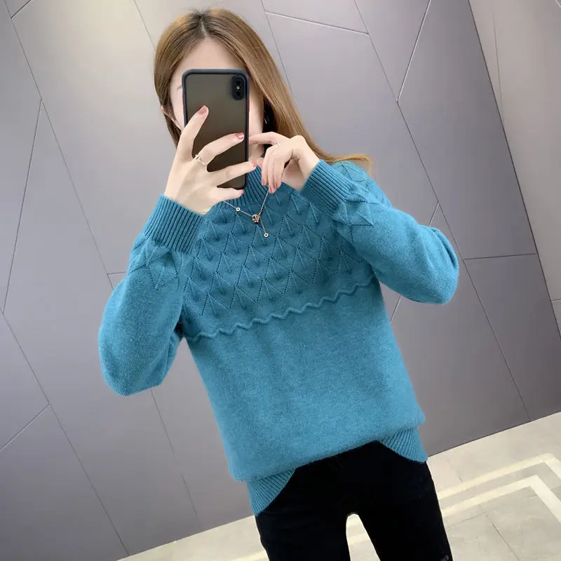 Sweater Women Winter Pullover Girls Sweater Oversize Knitting Tops Vintage Long Sleeve Fall Female Knitted Outerwear LX193