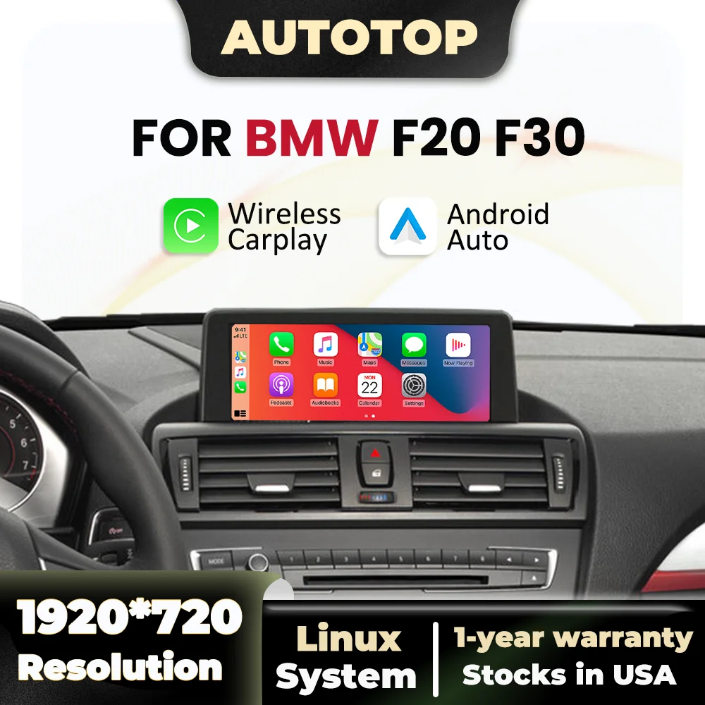 

10.25" Wireless Carplay Android Auto Car Radio For BMW 1 2 3 4 Series F20 F21 F22 F23 F30 F31 F32 F33 F36 GPS Multimedia Player