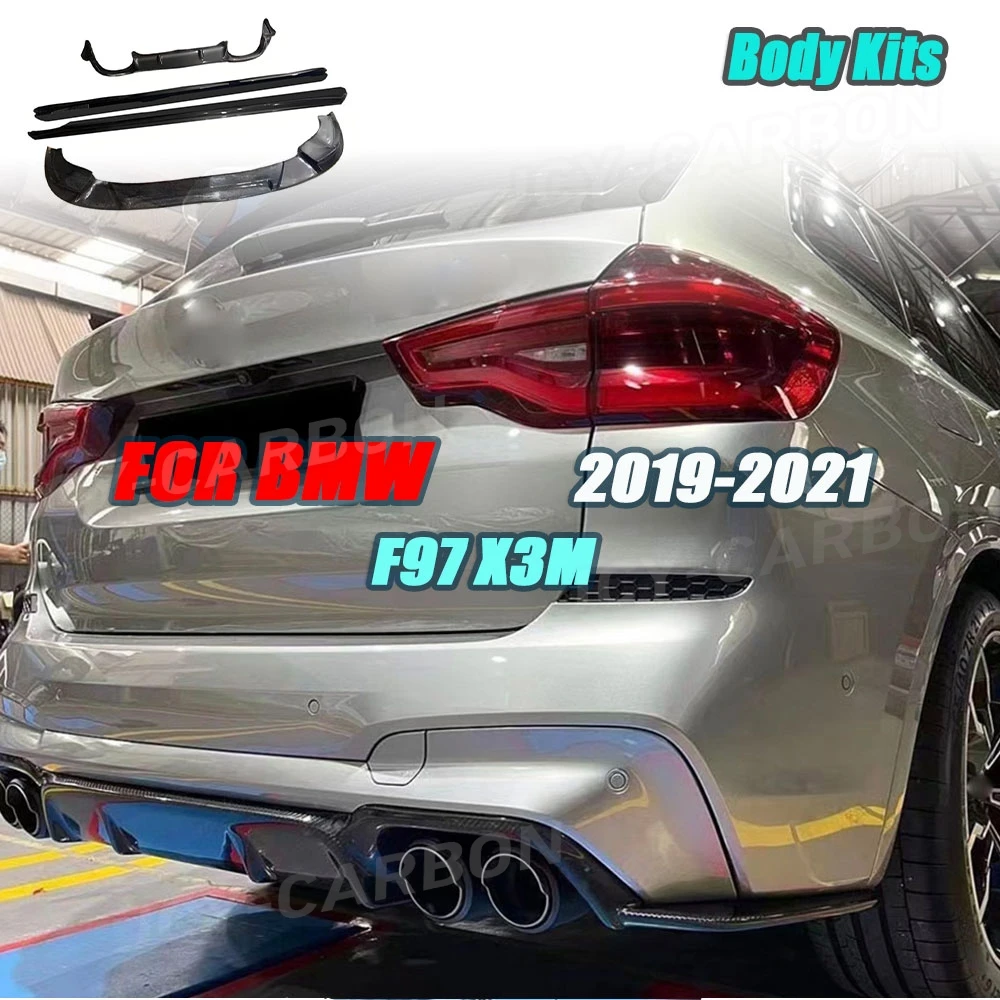 

For BMW F97 X3M 2019-2021 Carbon Fiber Wide BodyKits Front Lip Rear Diffuser Spoiler Side Skirts Set Accessories