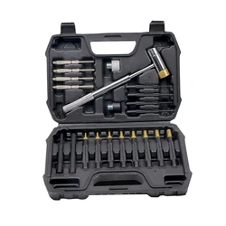 Roll Pin Punch Set with Steel Punch Double-Faced Hammers Gunsmithing Punch Tool Portable Hand Tool Set