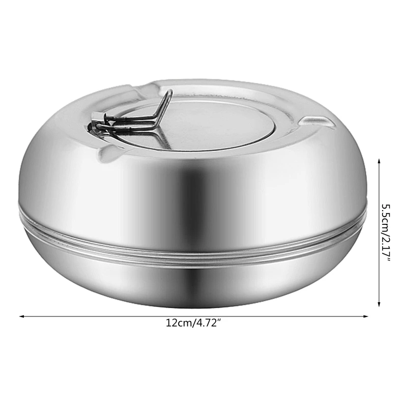 Stainless Steel Ashtray with Lid Detachable Outdoor Cigarettes Tray Holder Dropshipping