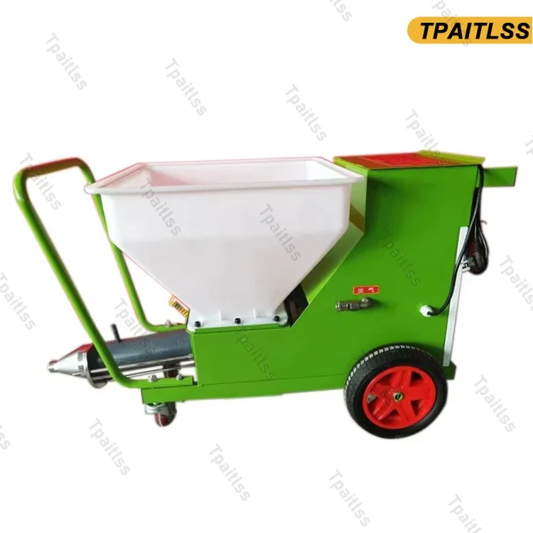 NEW High Quality 27L/min Electric Funnel Trolley Thick Fireproof Coating Texture Spraying Mortar Spraying Machine