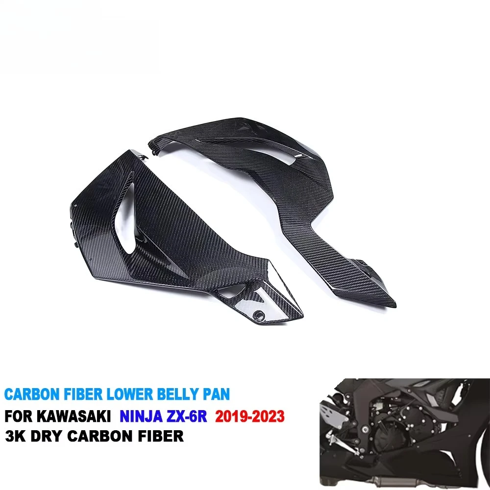 

100% Full 3K Dry Carbon Fiber Motorcycle Lower Belly Pan Fairing for Ninja ZX-6R 2024+