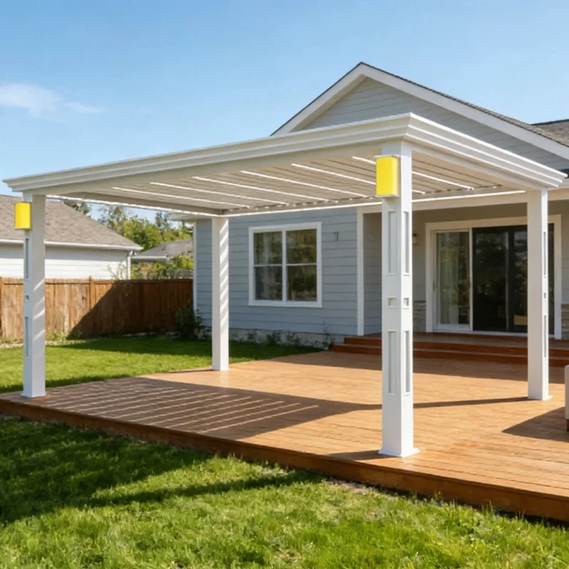 Windproof Powder Coated Aluminum Backyard Customized Size 12x16ft Sunshade Pavilion Rainproof