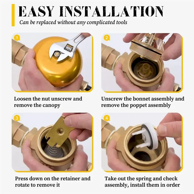 905-212 905-052 Kit de reparo de capô e poppet de 1 polegada e 1-1/4 polegadas para Febco 765 PVB 1 polegada e 1-1/4 polegadas prevenção de refluxo-BAAX