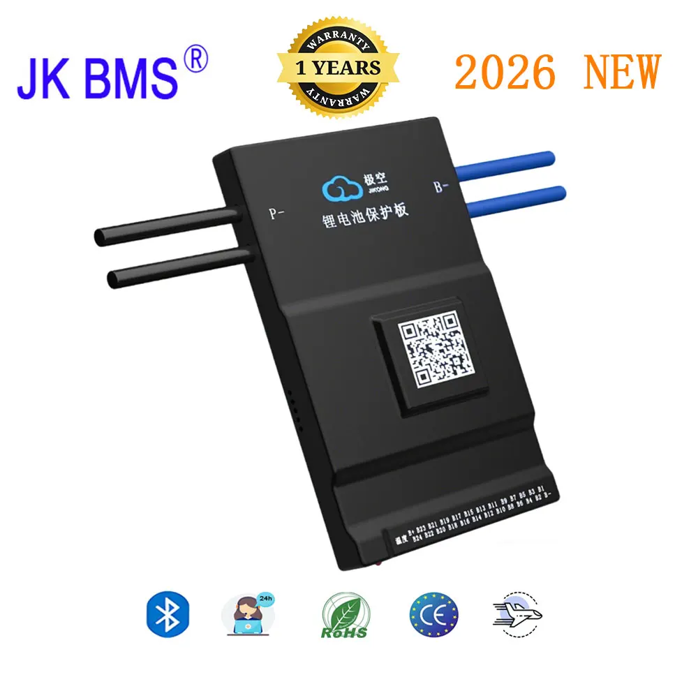

JK Smart BMS BD6A24S20P 8S-24S 200A Active Balancer Bluetooth for Golf Cart Marine Energy Storage &UPS LiFePO4/Li-ion/LTO