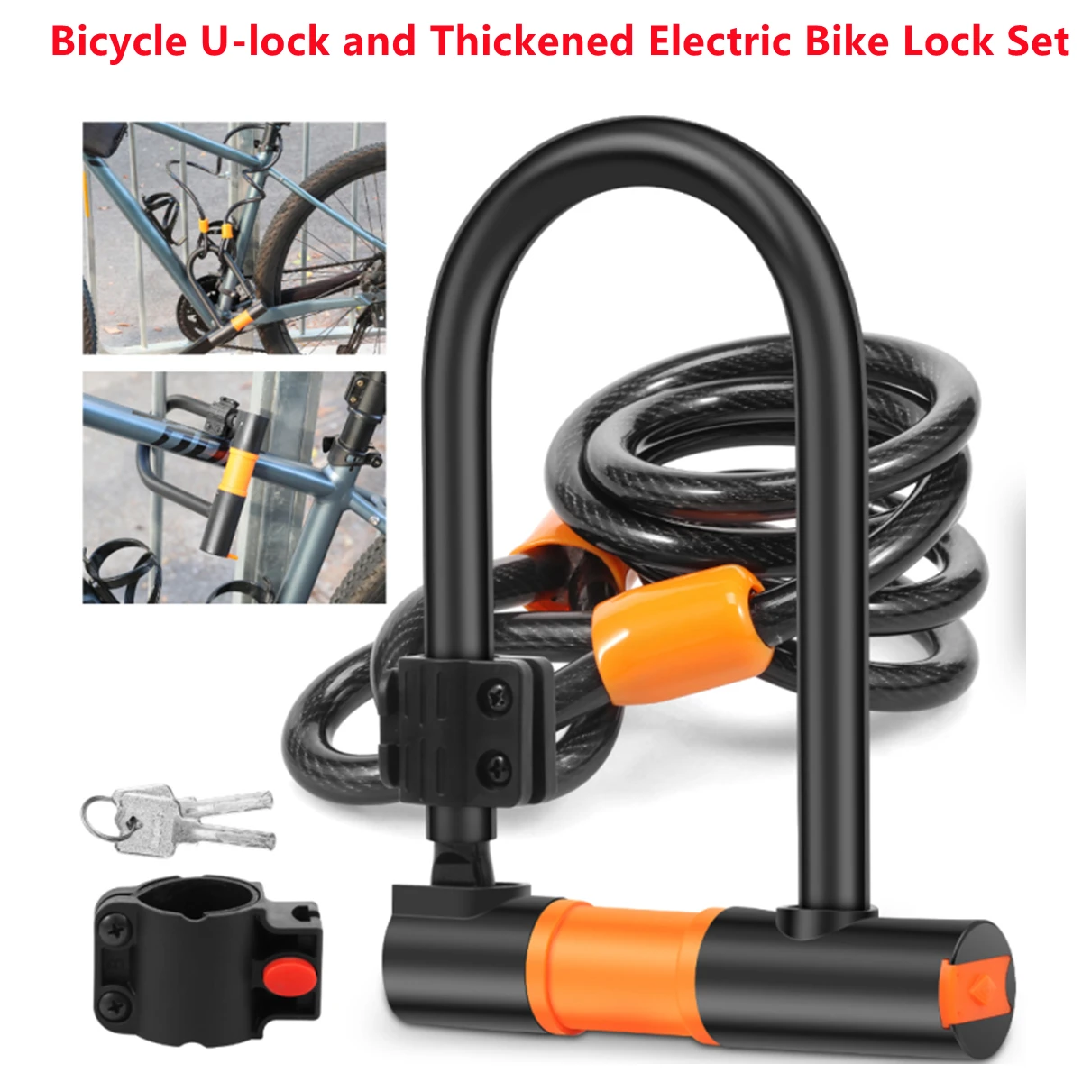 

Anti Theft Convenient Motorcycle Accessories Security Lock Reinforced With Key Anti Theft Lock U-shaped Bicycle Motorbike Lock