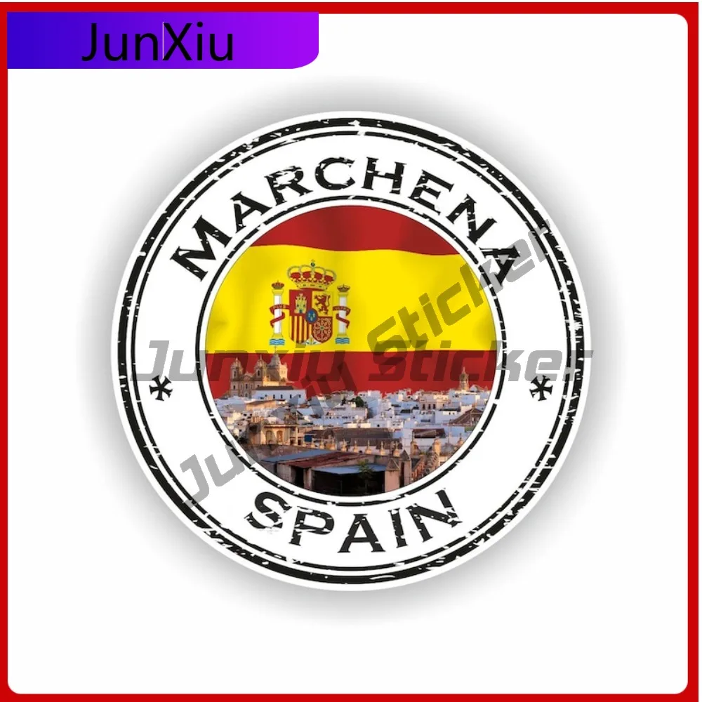 

Marchena Spain Seal Trendy Bumper Fade Resistant Decal Badge Round Sticker Decal Helmet Cool Unique Laptop Unique Trendy