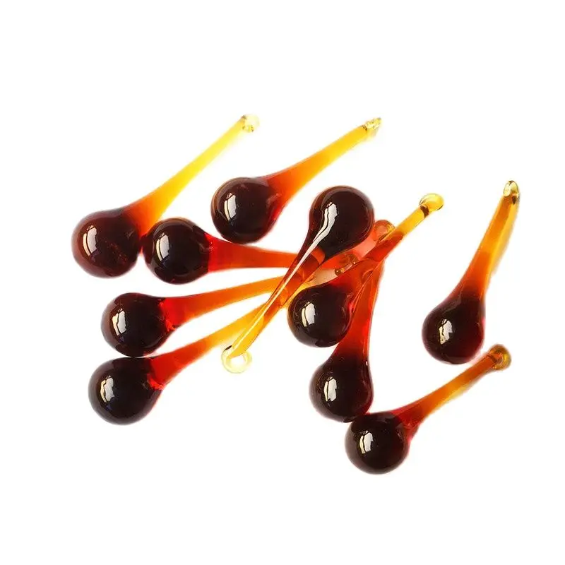 Lot de 20 Pièces de Lustre Citrodrop Ambre, Anneaux Gratuits, Prismes, Décor de Fenêtre, Bricolage, Pièces en Verre, Lampe, Éclairage, Face Part, 55mm