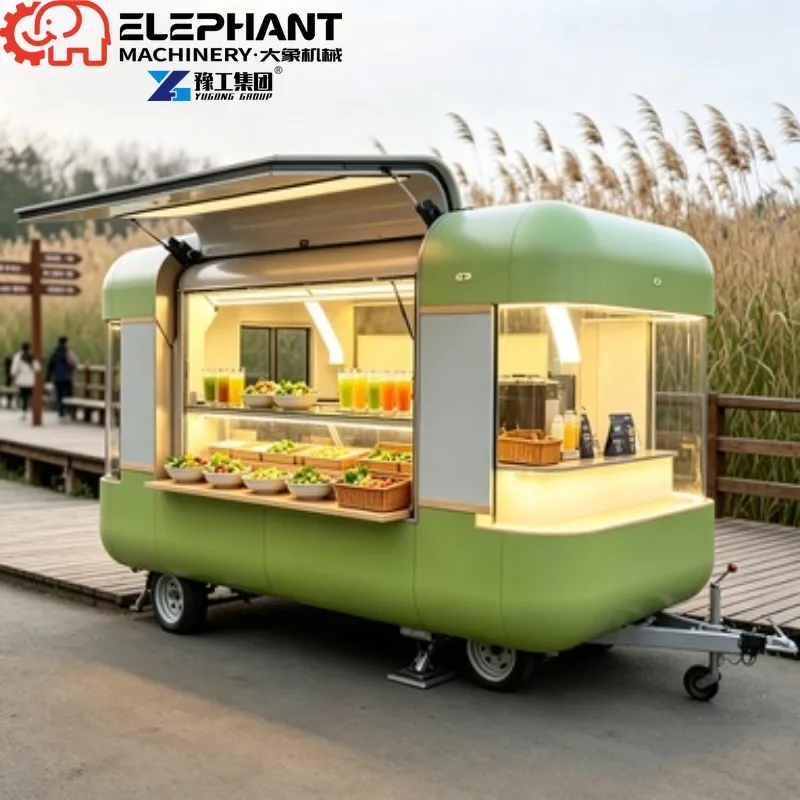16FT Fully Equipped Mobile Food Trailer, Commercial Grade Catering Truck With Complete Full Kitchen Equipment For Street Vending